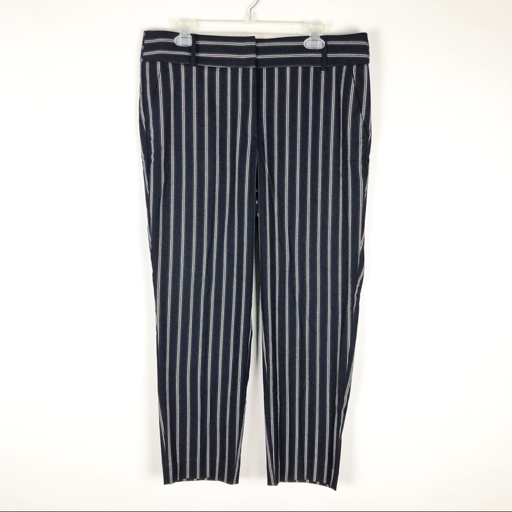 LOFT Navy Striped Trousers Size 12